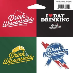 Drink Wisconsinbly Sticker Assorted 4 Pack