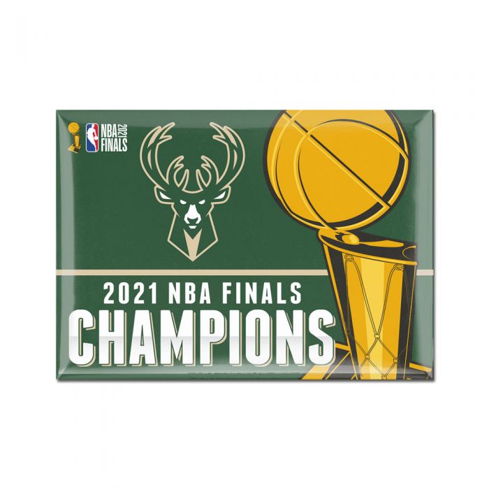 Milwaukee Bucks 2021 Champions NBA Basketball Classic logo type Die-cut  MAGNET