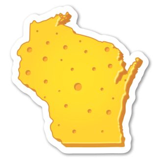 Acrylic Magnet Wisconsin Cheese Shape