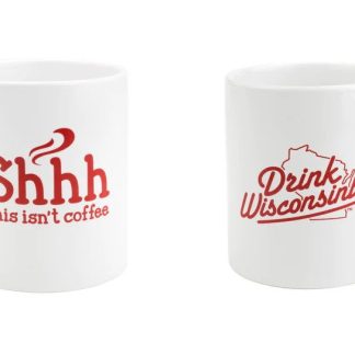 Drink Wisconsinbly White "Shhh" Mug